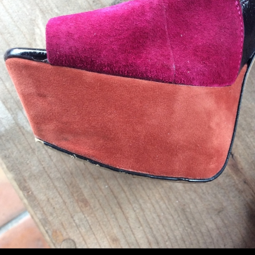 Jessica Simpson color block suede heels - Picture 3 of 5